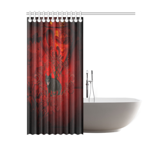 Funny angry cat Shower Curtain 60"x72"