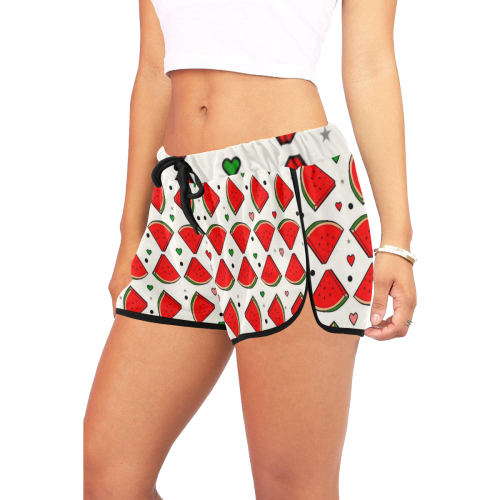 Melon Popart by Nico Bielow Women's All Over Print Relaxed Shorts (Model L19)