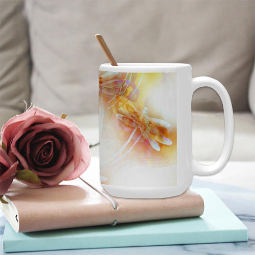 Watercolor dragonflies Custom Ceramic Mug (15OZ)