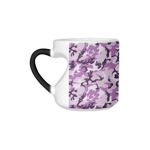 Woodland Pink Purple Camouflage Heart-shaped Morphing Mug