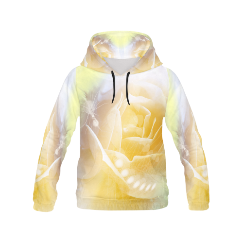 Soft yellow roses All Over Print Hoodie for Men/Large Size (USA Size) (Model H13)