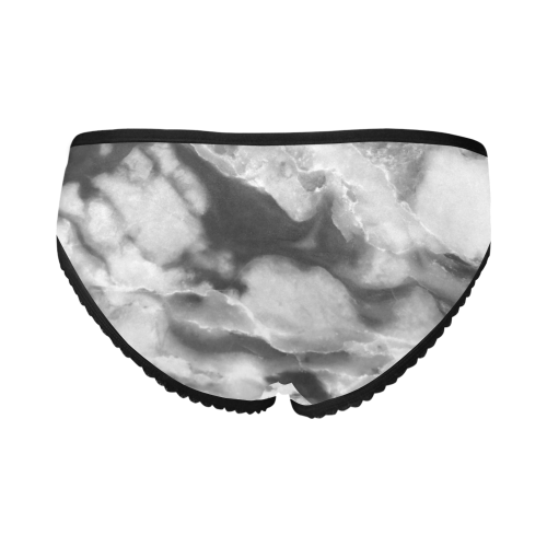 Marble Black and White Pattern Women's All Over Print Girl Briefs (Model L14)