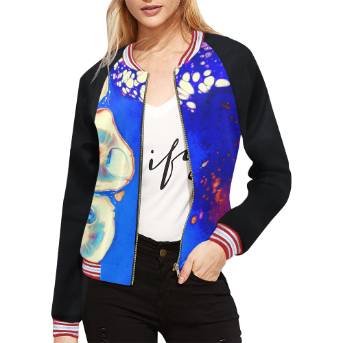 trois fleurs jacket All Over Print Bomber Jacket for Women (Model H21)