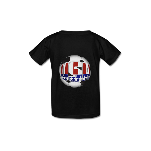 Sports Patriotic USA Soccer Ball Black Kid's  Classic T-shirt (Model T22)