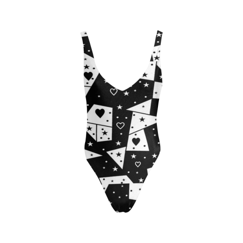 Black and White by Nico Bielow Sexy Low Back One-Piece Swimsuit (Model S09)