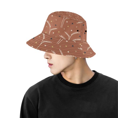 Wheat All Over Print Bucket Hat for Men