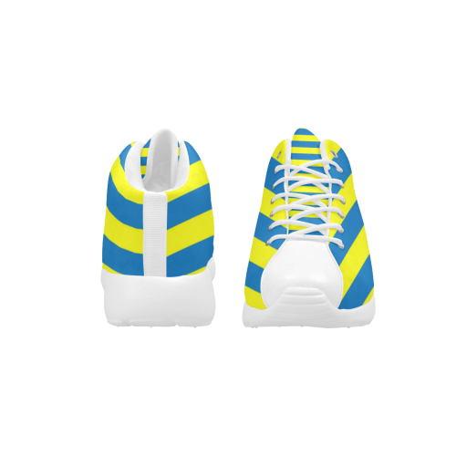 Yellow Blue Stripes Women's Basketball Training Shoes/Large Size (Model 47502)
