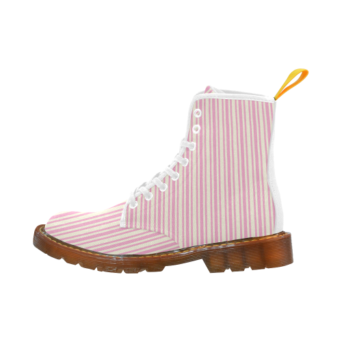 Pink Classic Stripe Martin Boots For Women Model 1203H