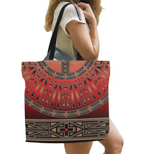 Ancestors Red and Black All Over Print Canvas Tote Bag/Large (Model 1699)