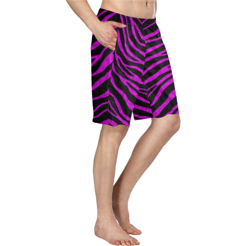 Ripped SpaceTime Stripes - Pink Men's Swim Trunk/Large Size (Model L21)