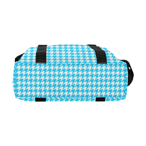 Friendly Houndstooth Pattern,aqua by FeelGood Large Capacity Duffle Bag (Model 1715)