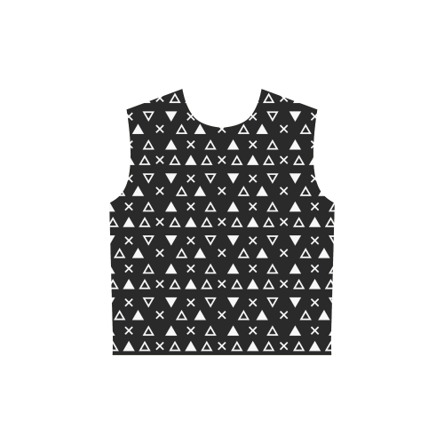 Geo Line Triangle All Over Print Sleeveless Hoodie for Women (Model H15)