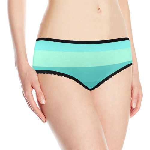 Shades Of Green Stripes Women's All Over Print Classic Briefs (Model L13)