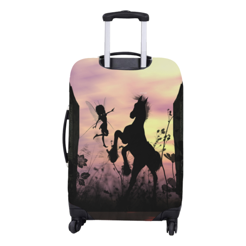 Wonderful fairy with foal in the sunset Luggage Cover/Medium 22"-25"