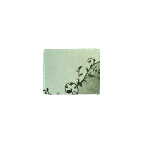 Wonderful flowers, soft green colors Mini Bifold Wallet (Model 1674)