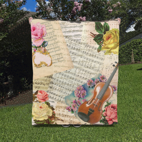 Music And Roses Quilt 50"x60"