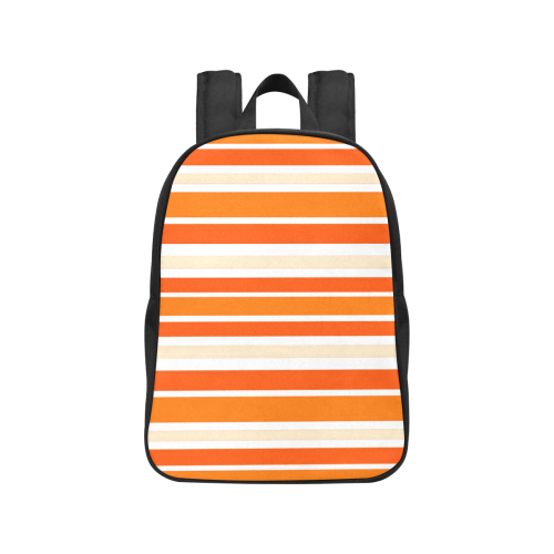 Bright Orange Stripes Fabric School Backpack (Model 1682) (Medium)