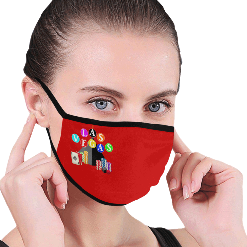 Las Vegas Pyramid / Poker Chips / Red Mouth Mask