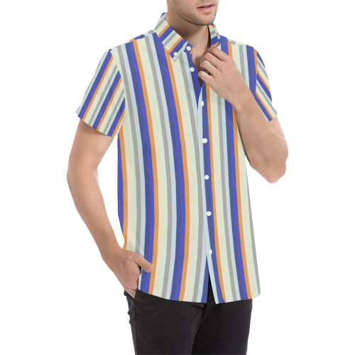 Fun Stripes 3 Men's All Over Print Short Sleeve Shirt (Model T53)