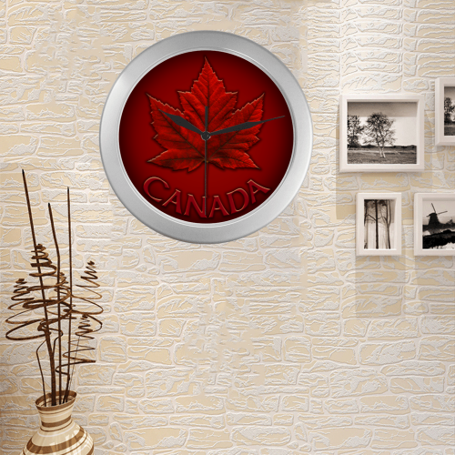 Canada Souvenir Clocks Silver Color Wall Clock