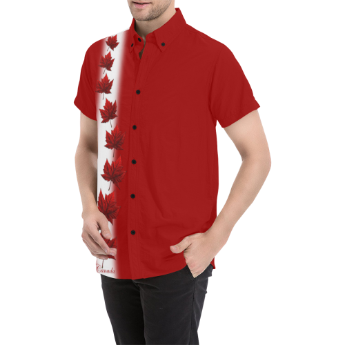 Canada Souvenir Plus Size Shirts Men's All Over Print Short Sleeve Shirt/Large Size (Model T53)