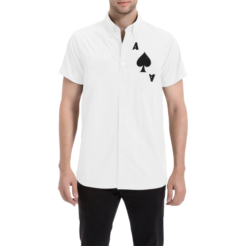 Playing Card Ace of Spades Men's All Over Print Short Sleeve Shirt (Model T53)