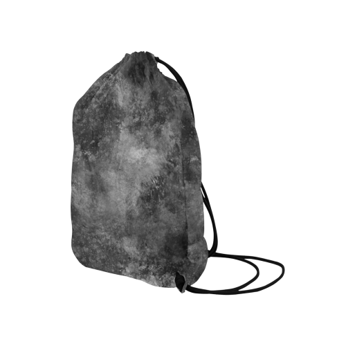 Black Grunge Medium Drawstring Bag Model 1604 (Twin Sides) 13.8"(W) * 18.1"(H)