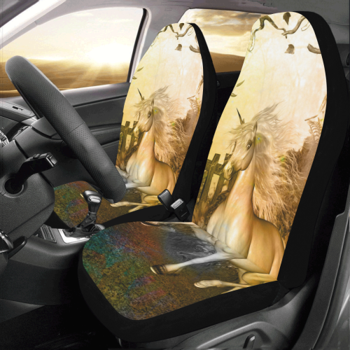 White unicorn in the night Car Seat Covers (Set of 2)