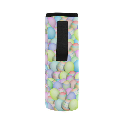 Pastel Colored Easter Eggs Neoprene Water Bottle Pouch/Large