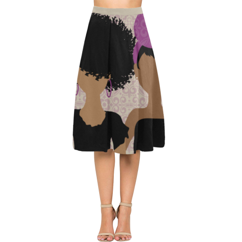 Wrapped in purple a-line skirt Aoede Crepe Skirt (Model D16)