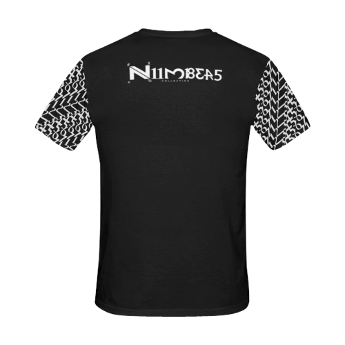 NUMBERS Collection w/1234567 Sleeves Black/White All Over Print T-Shirt for Men (USA Size) (Model T40)