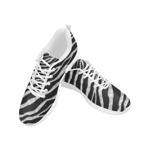 Ripped SpaceTime Stripes - White Men's Breathable Running Shoes (Model 055)