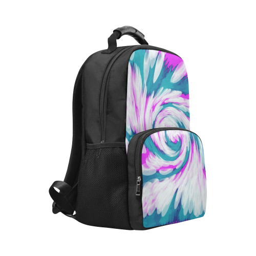 Turquoise Pink Tie Dye Swirl Abstract Unisex Laptop Backpack (Model 1663)