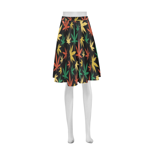 Cannabis Pattern Athena Women's Short Skirt (Model D15)