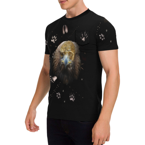 Shaman Totem Eagle Men's All Over Print T-Shirt with Chest Pocket (Model T56)
