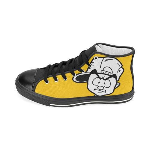 Yellow Canvas High Tops Men’s Classic High Top Canvas Shoes (Model 017)