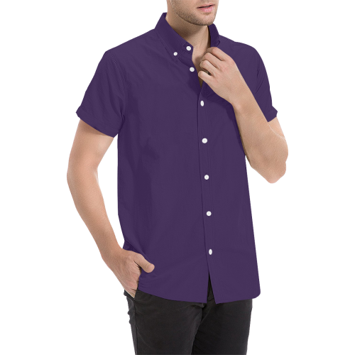 color Russian violet Men's All Over Print Short Sleeve Shirt (Model T53)