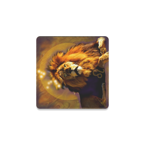 Leo the Lion by The Lowest of Low Square Coaster