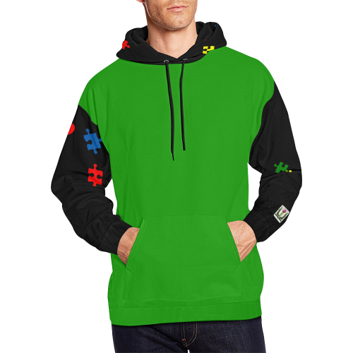 Fairlings Delight's Autism- Love has no words Men's Hoodie 53086G1 All Over Print Hoodie for Men/Large Size (USA Size) (Model H13)