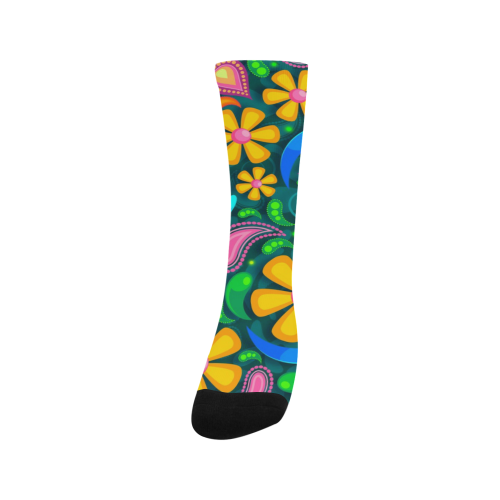 Retro Flowers Men's Custom Socks