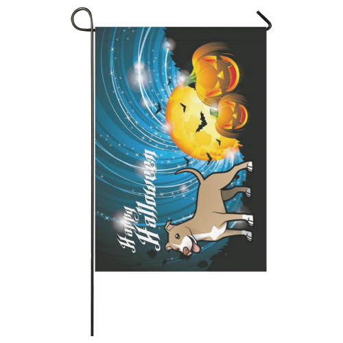 Happy Halloween American Pitbull Terrier Garden Flag 28''x40'' （Without Flagpole）