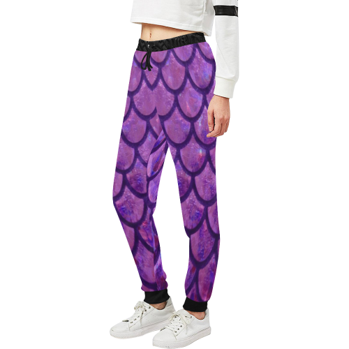 Mermaid SCALES Purple Unisex All Over Print Sweatpants (Model L11)
