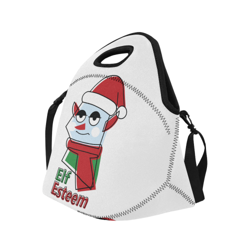 Elf Esteem CHRISTMAS WHITE Neoprene Lunch Bag/Large (Model 1669)