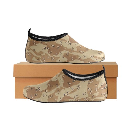 Vintage Desert Brown Camouflage Men's Slip-On Water Shoes (Model 056)