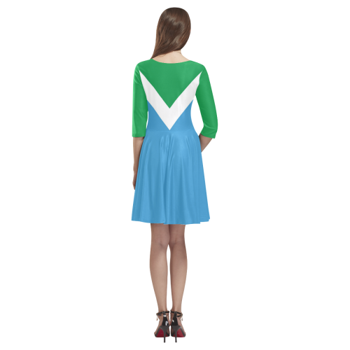 Vegan Flag Tethys Half-Sleeve Skater Dress(Model D20)