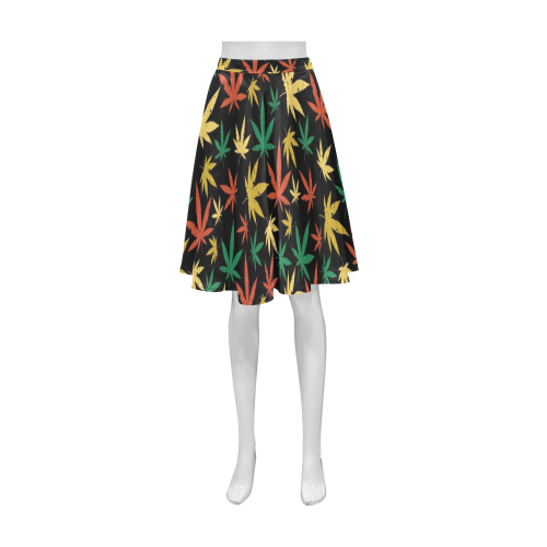 Cannabis Pattern Athena Women's Short Skirt (Model D15)