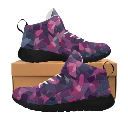 purple pink magenta mosaic #purple Women's Chukka Training Shoes/Large Size (Model 57502)