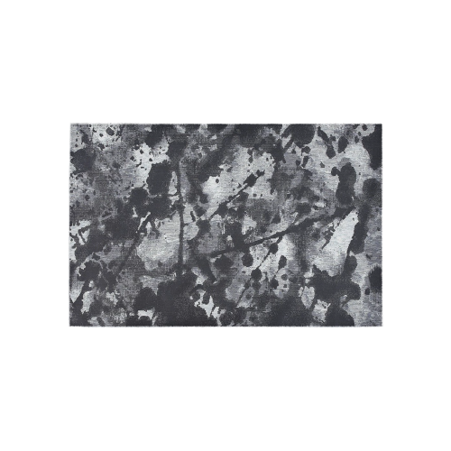 Ayumi Charcoal, White, Black Abstract Area Rug 5'x3'3''