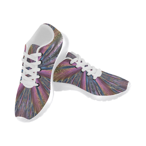 Pastel Abalone Shell Spiral Fractal Mandala 3 Women’s Running Shoes (Model 020)