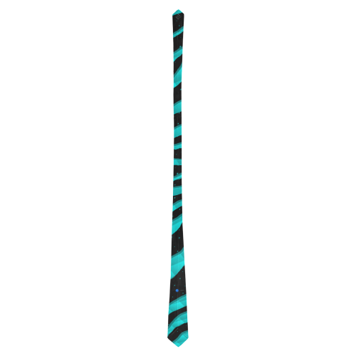 Ripped SpaceTime Stripes - Cyan Classic Necktie (Two Sides)
